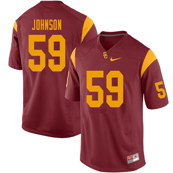 Men #59 Damon Johnson USC Trojans College Football Jerseys Sale-Cardinal